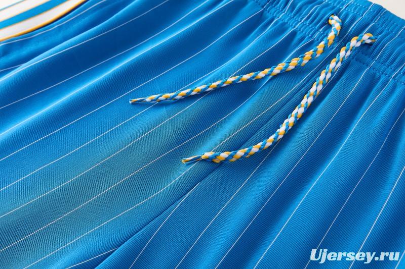 26/27 Real Madrid  Blue Pinstripe  Short Sleeve+Soccer Shorts