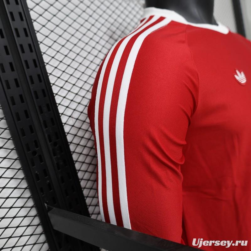 Player Version 2026 Manchester United Red Long Sleeve Adidas Originals Retro Special Edition Jersey