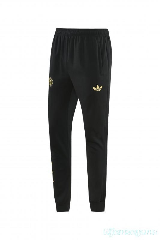 26/27 Manchester United Black Pullover Hooded Tracksuit + Long Pants