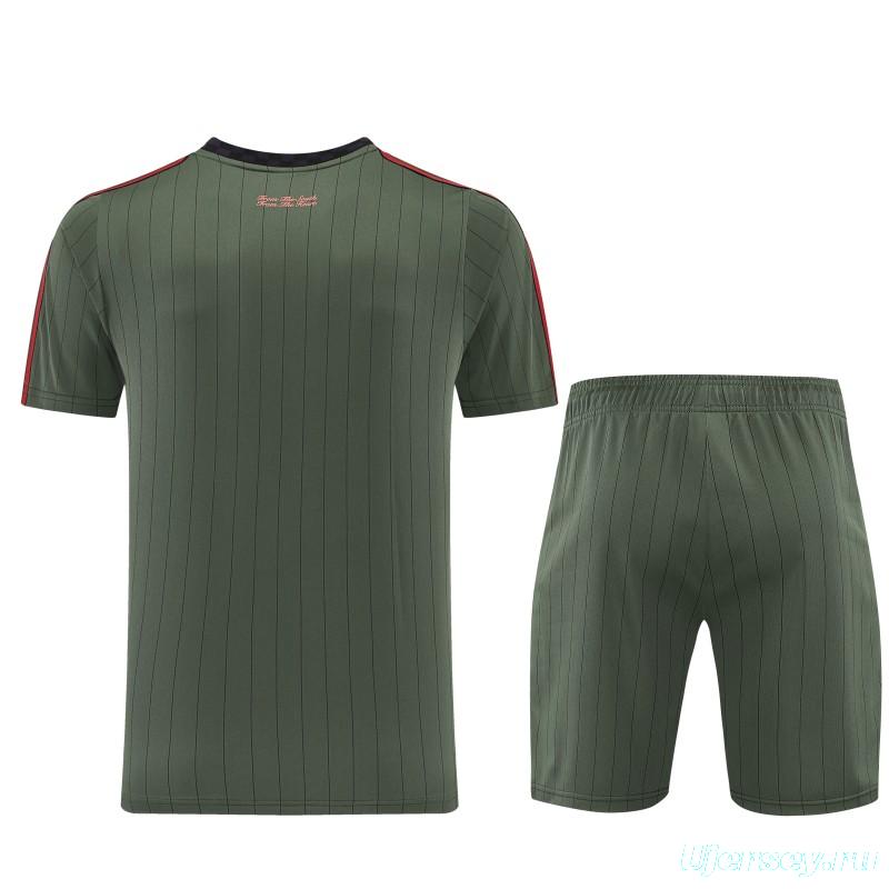 26/27 Bayern München  Forest Green  Pinstripe  Short Sleeve+Soccer Shorts
