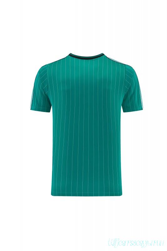 26/27 Liverpool   Green Pinstripe  Short Sleeve+Soccer Shorts