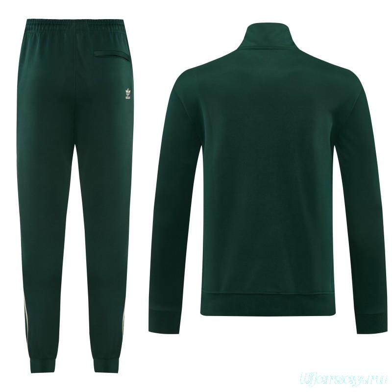 2026 Adidas Navy Green  Full Zipper Jacket + Long Pants
