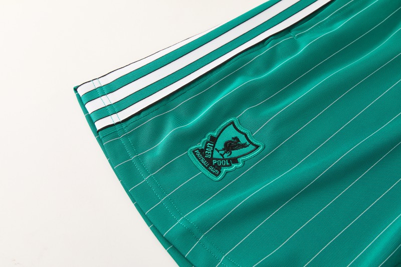 26/27 Liverpool   Green Pinstripe  Short Sleeve+Soccer Shorts
