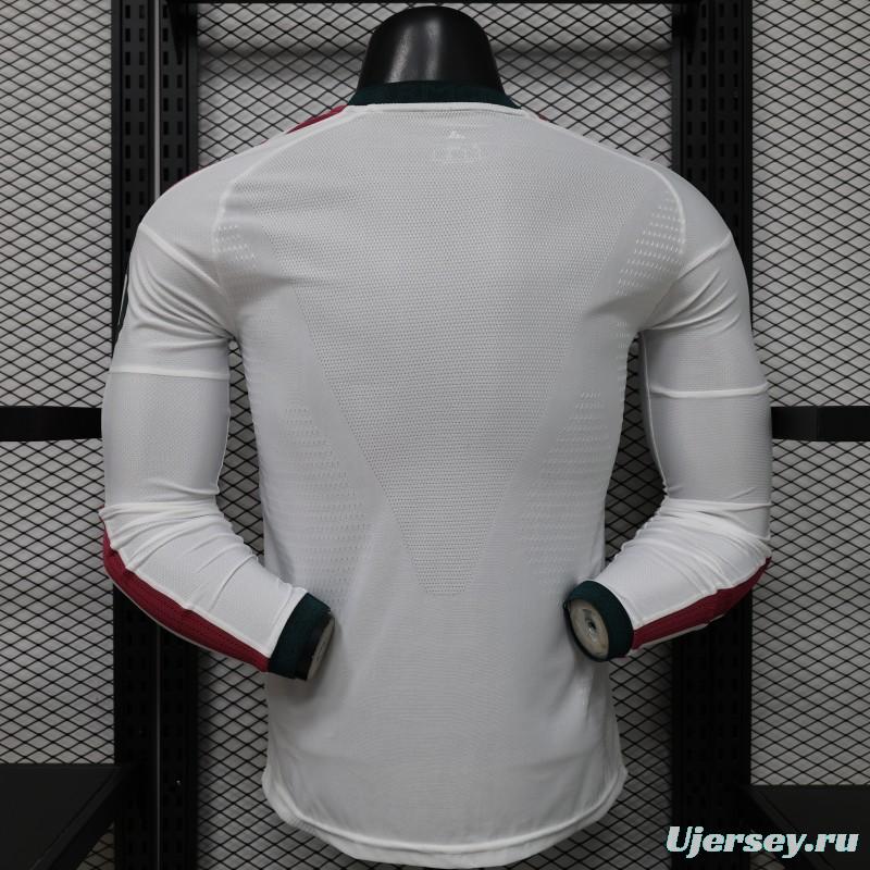 Player Version 26/27 Real Madrid White with Burgundy Stripe Long Sleeve Home Jersey