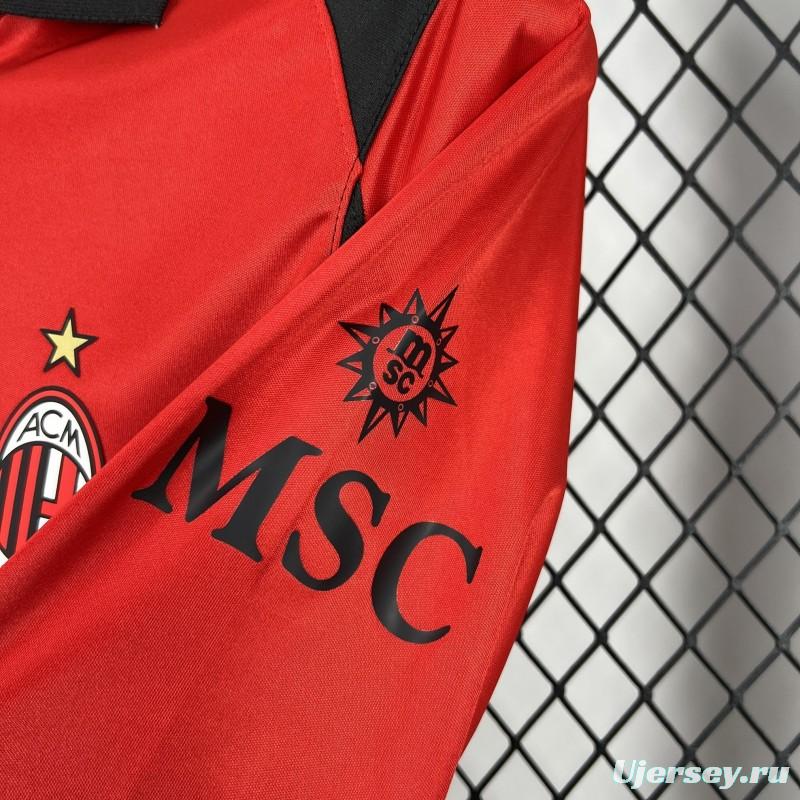 25/26 AC Milan x Slam Jam Limited Edition Long Sleeve Red Forth Jersey
