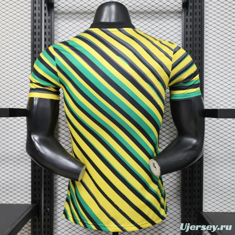 Player Version 2026 Jamaica x Adidas Originals Home Yellow Diagonal Stripe Jersey