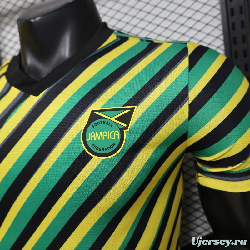 Player Version 2026 Jamaica x Adidas Originals Home Yellow Diagonal Stripe Jersey