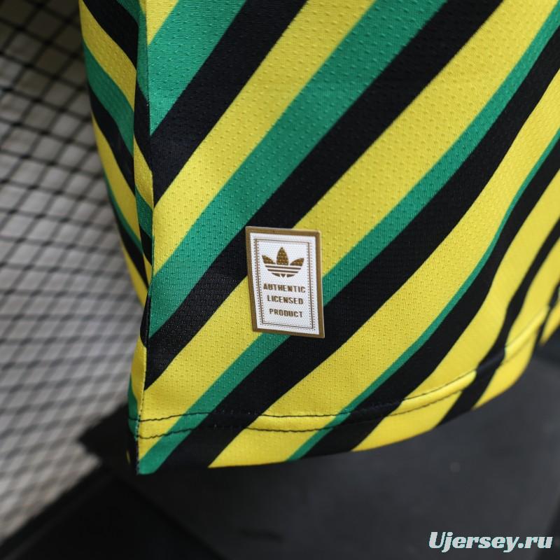 Player Version 2026 Jamaica x Adidas Originals Home Yellow Diagonal Stripe Jersey