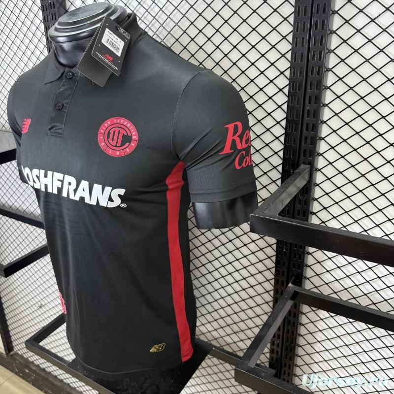 Player Version 25/26 Deportivo Toluca FC Black Jersey with Polo Collar