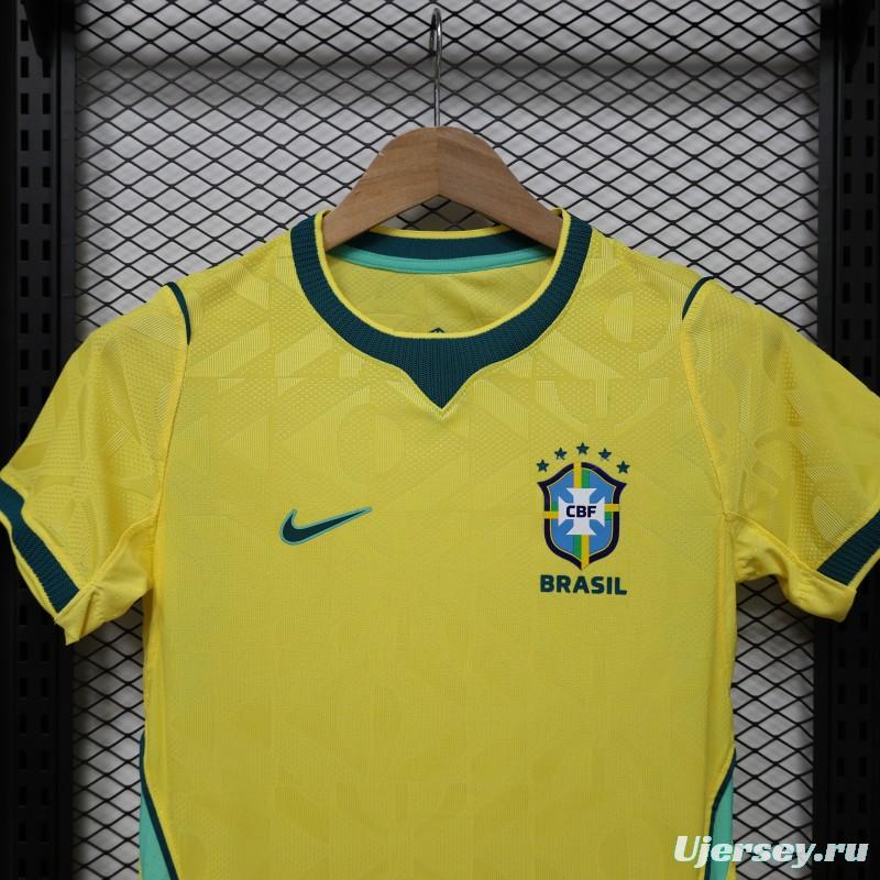 Player Version Women 2026  Brazil Yellow with Green Home Jersey