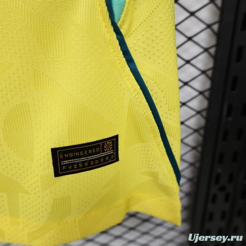 Player Version Women 2026  Brazil Yellow with Green Home Jersey