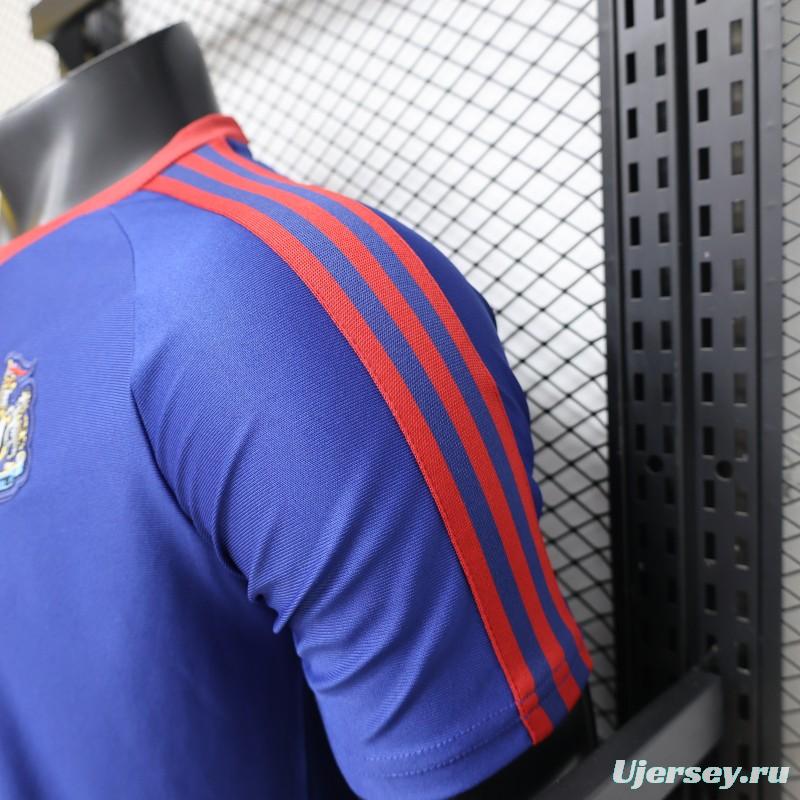 Player Version 26/27 Newcastle United Blue 1990 Vintage Remake  Short Sleeve Away Jersey