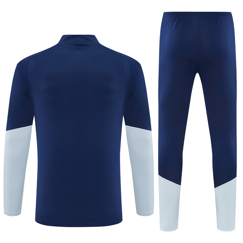 26/27 Real Madrid Away Navy Blue Half Zipper Jacket Tracksuit + Long Pants