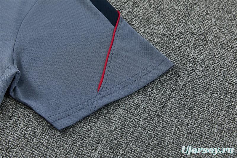 2026 England Grey Short Sleeve+ Navy Blue Soccer Shorts