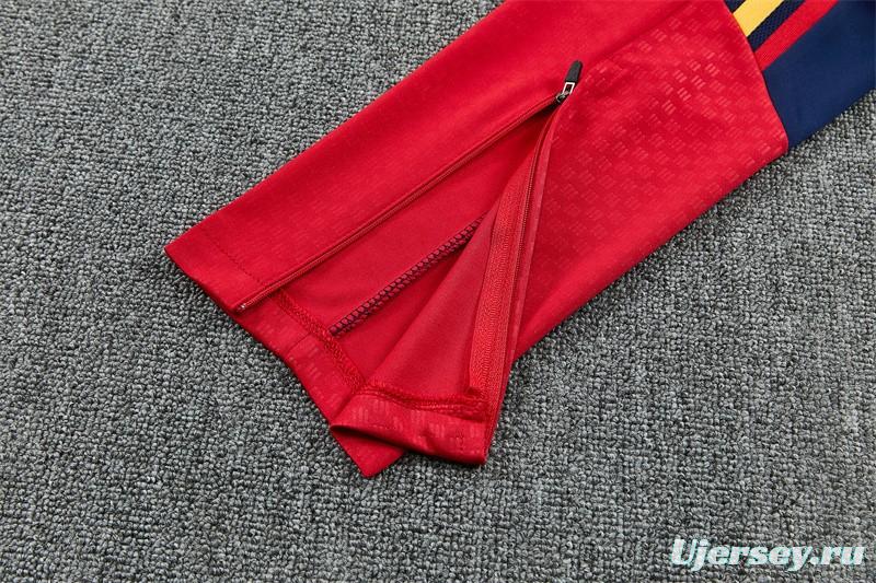 26/27 Spain Away White Half Zipper Jacket Tracksuit + Long Pants