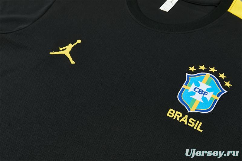 2026 Brazil Black & Yellow Short Sleeve+Soccer Shorts