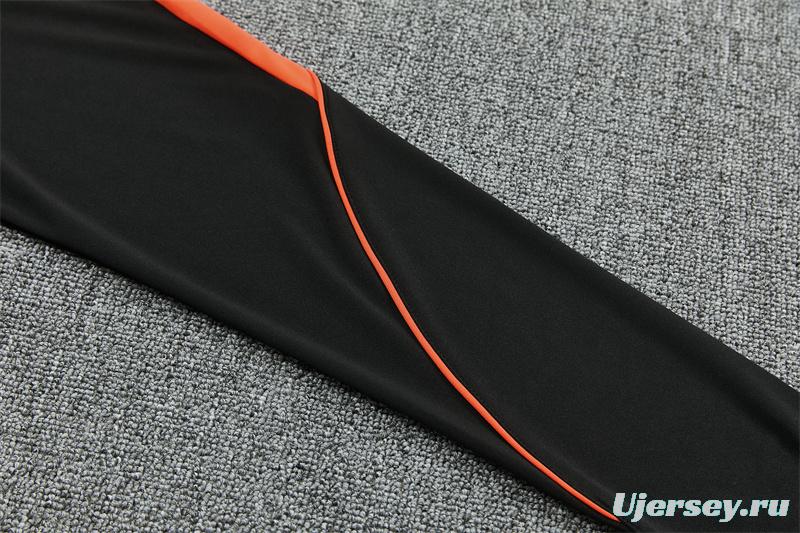 2026 Netherlands Black & Orange  Half Zipper Jacket Tracksuit + Long Pants
