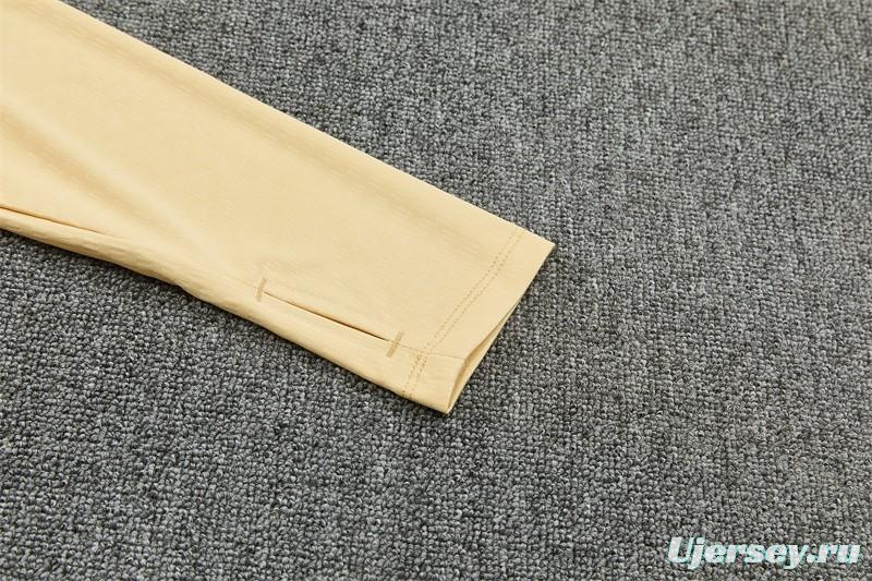 2026 Real Madrid Green & Cream  Half Zipper Jacket Tracksuit + Long Pants