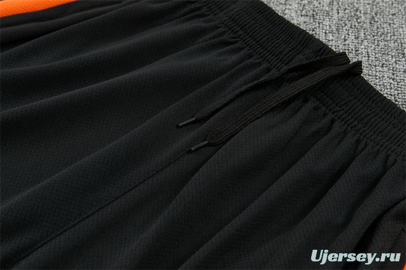 2026 Netherlands Black & Orange  Short Sleeve+Soccer Shorts