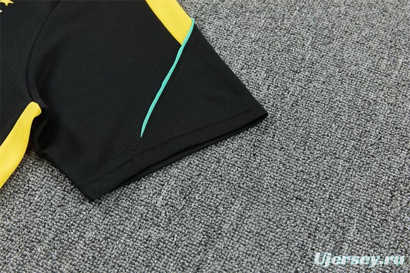 2026 Brazil Black & Yellow Short Sleeve+Soccer Shorts