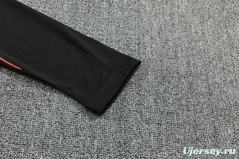 2026 Netherlands Black & Orange  Half Zipper Jacket Tracksuit + Long Pants