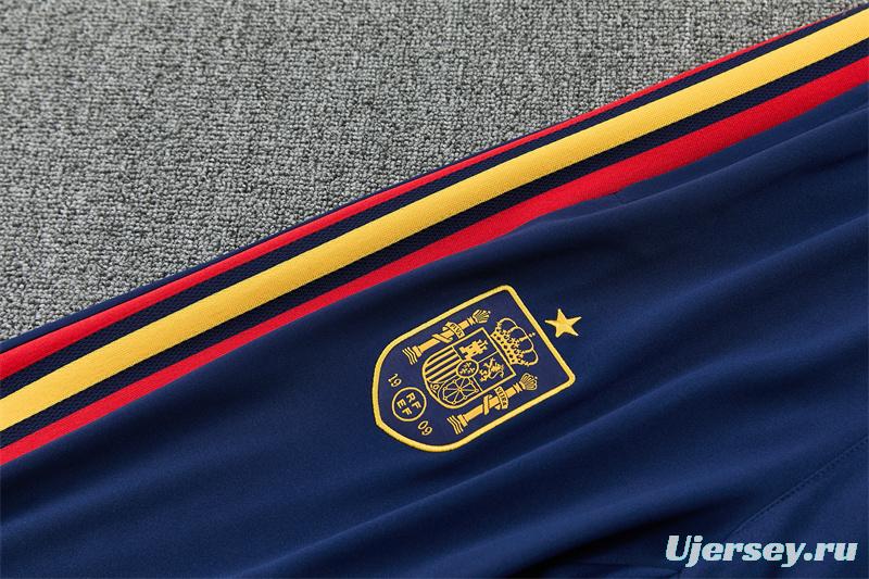 26/27 Spain Away White Half Zipper Jacket Tracksuit + Long Pants