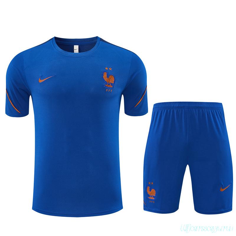 2026 France Blue & Orange Short Sleeve+Soccer Shorts