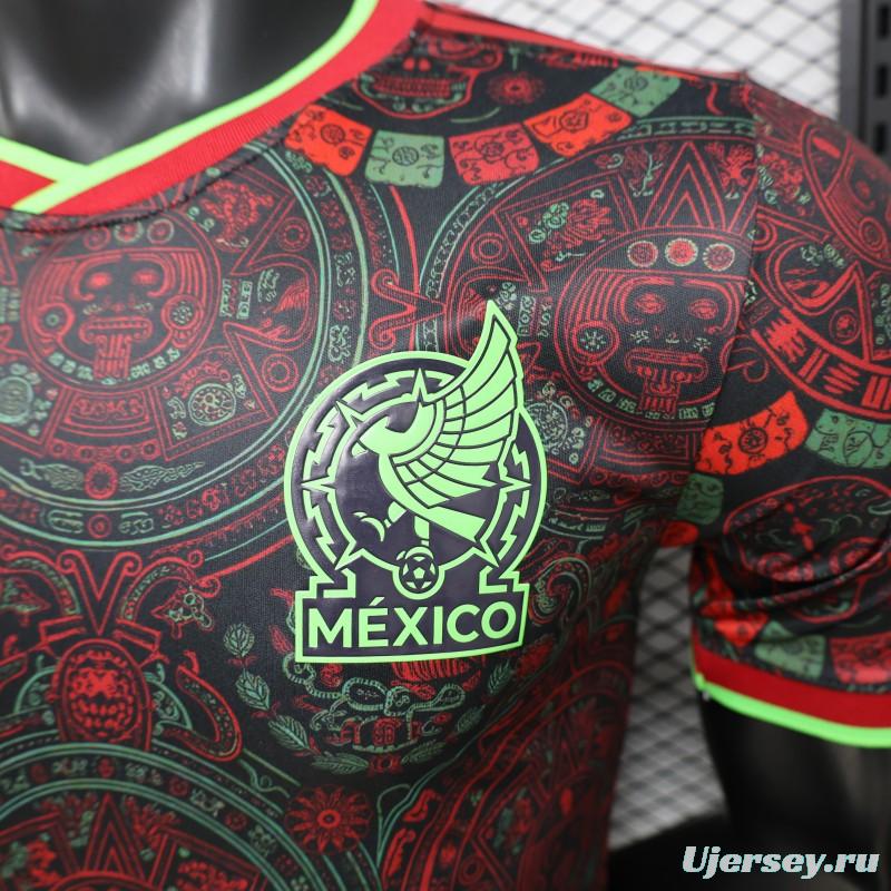 Player Version 2026 Mexico  Black with Aztec Calendar & Day of the Dead Special Edition Jersey