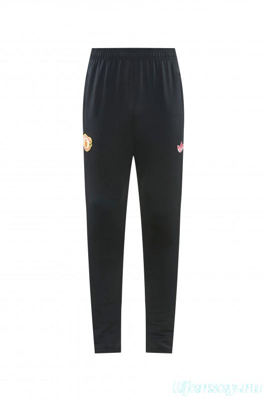 2026/27 Manchester United Black Grunge Splatter Paint Full Zipper Jacket Tracksuit + Long Pants