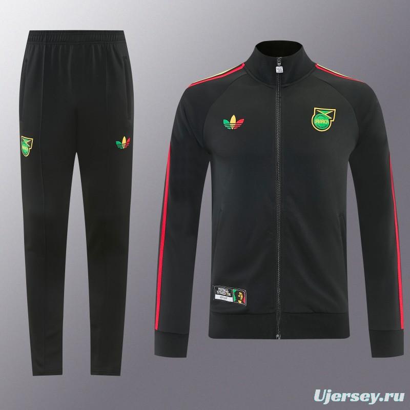 2026/27 Jamaica  Black  Full Zipper Jacket Tracksuit + Long Pants