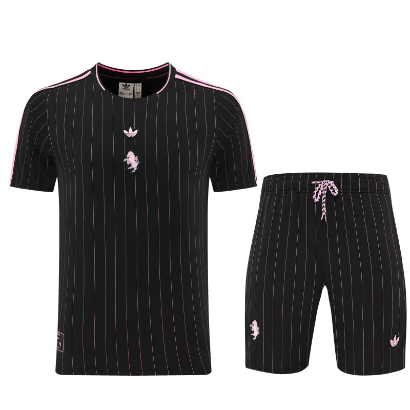 2026/27 Inter Miami CF Black Pinstripe Short Sleeve+Soccer Shorts