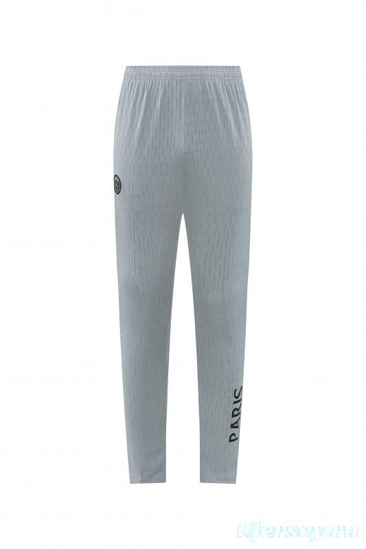 2026/27 Paris Saint-Germain White  Half Zipper Jacket Tracksuit + Light Grey Long Pants