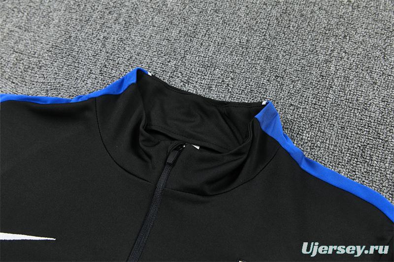 2026 Atletico Madrid Black Half Zipper Jacket Tracksuit + Long Pants