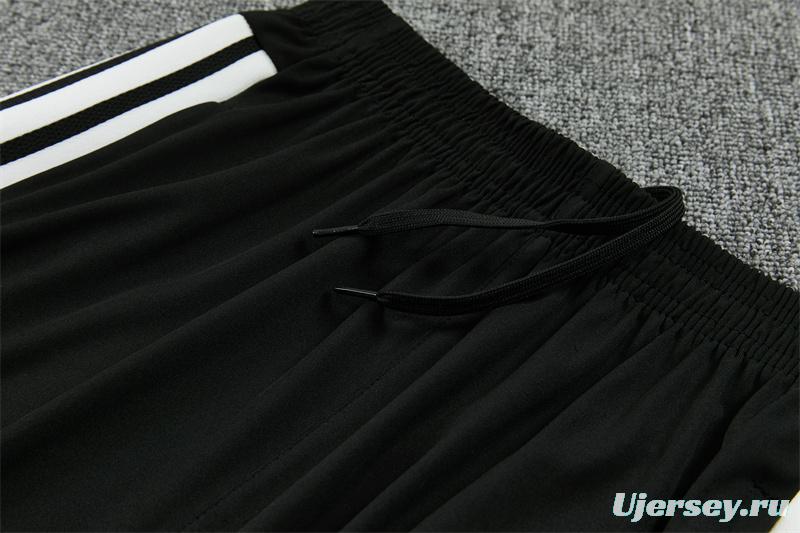 2026 Spain Black & White Half Zipper Jacket Tracksuit + Long Pants