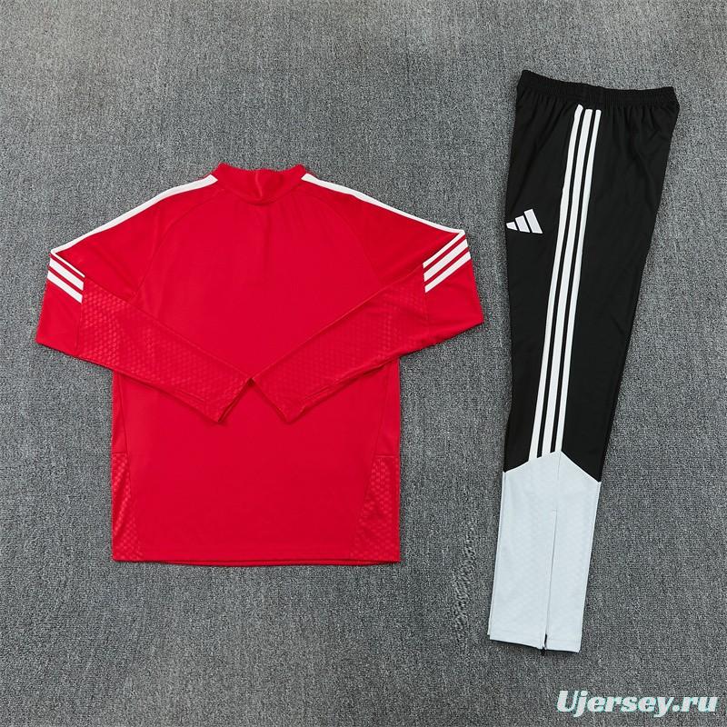 2026 Spain Red Half Zipper Jacket Tracksuit + Long Pants