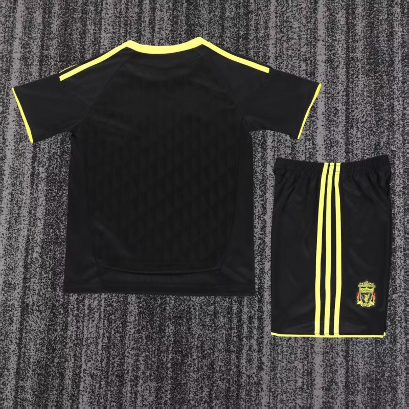 Retro 2010/11 Kids Liverpool Black & Yellow Away Jersey