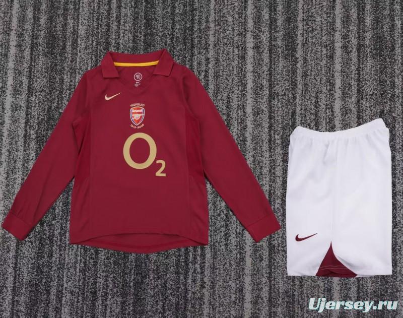 Retro Kids 05/06 Arsenal Home Long Sleeve Jersey