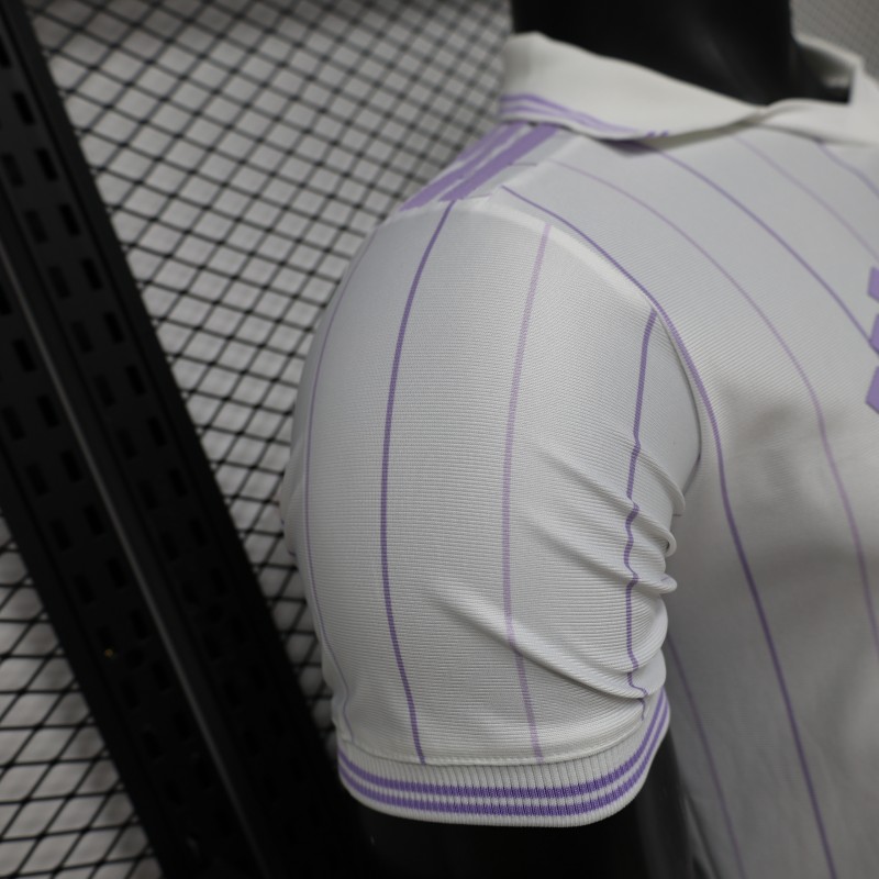 Player Version 26/27 Real Madrid Home White with Purple Pinstripe Jersey