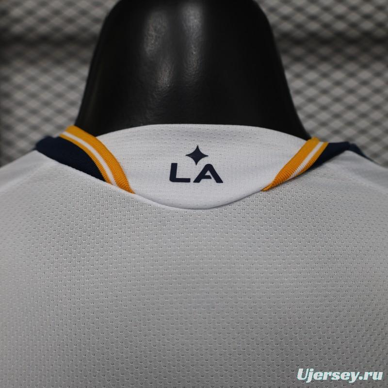 Player Version 2026 LA Galaxy Home White with  Gold Diagonal Sash Jersey