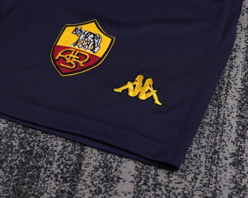Retro Kids 00/01 AS Roma Maroon and Yellow Home Jersey