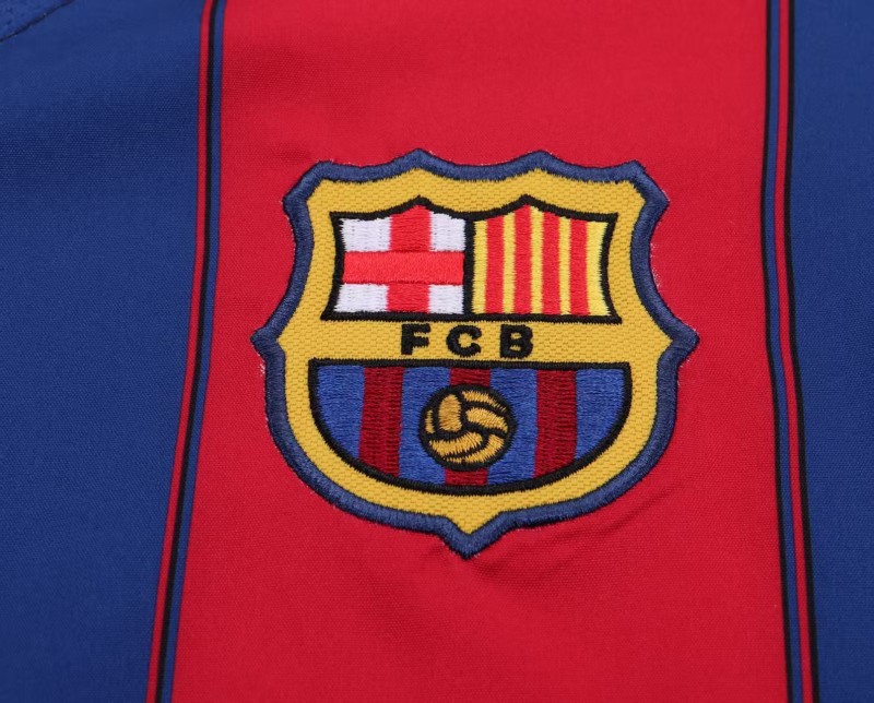 Retro Kids 03/04 Barcelona Red Blue Home Jersey