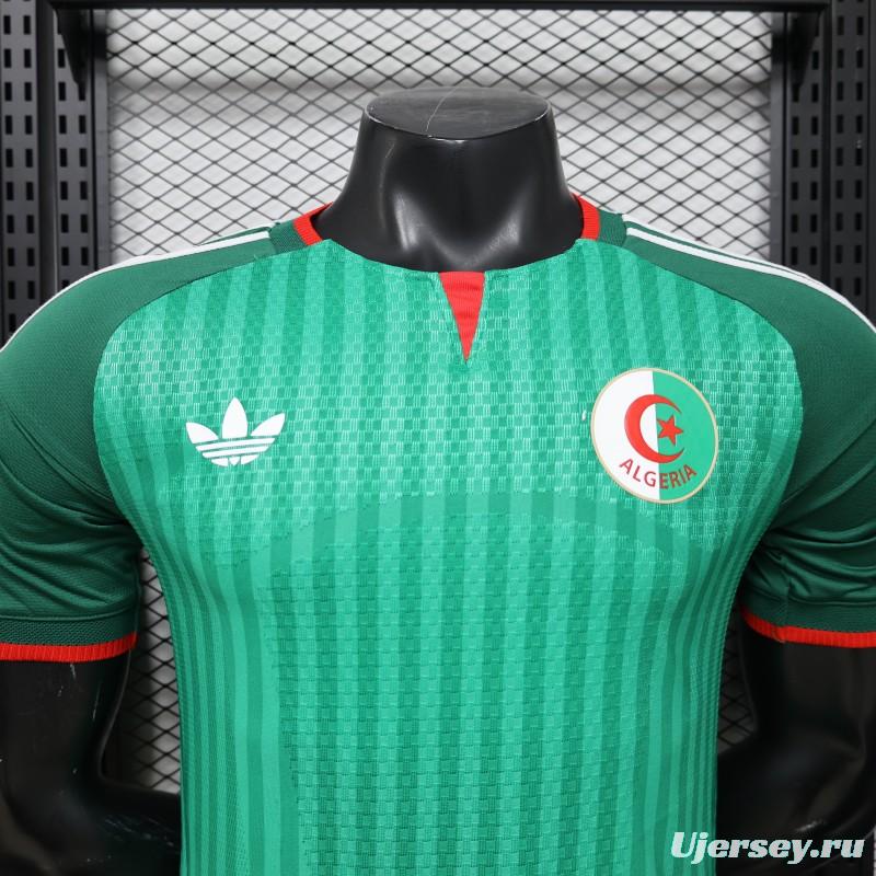 Player Version 26/27 Algeria Away Green with Tonal Vertical Stripe  Jersey