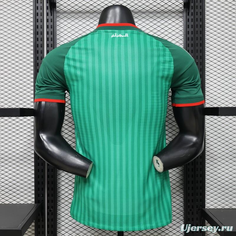 Player Version 26/27 Algeria Away Green with Tonal Vertical Stripe  Jersey
