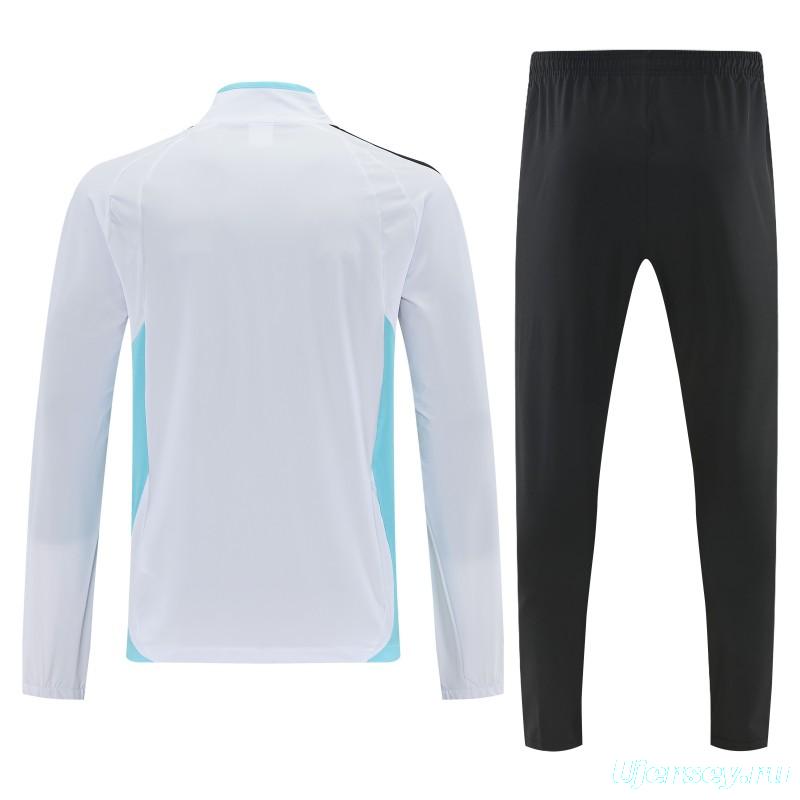 2026 Argentina White & Sky Blue Full Zipper Jacket Tracksuit + Long Pants