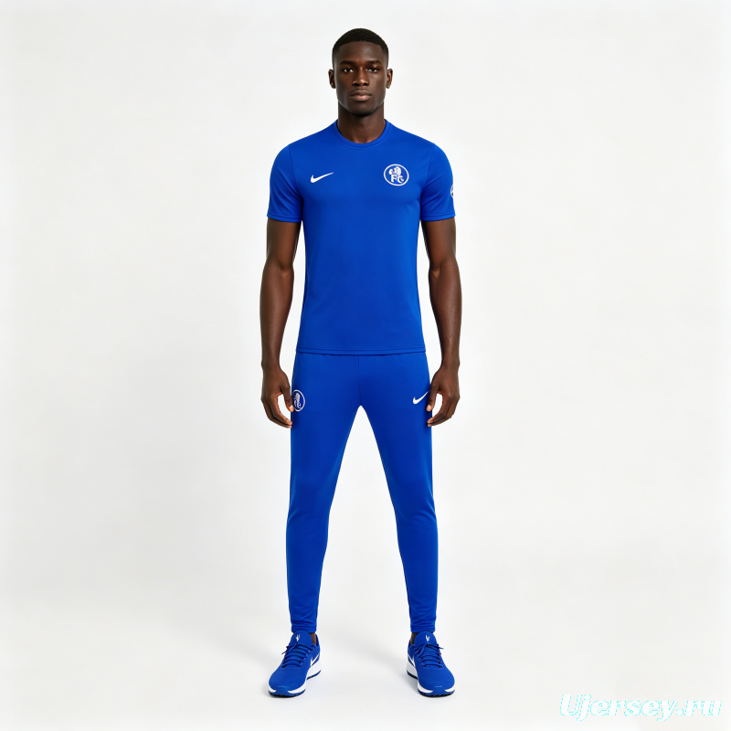6/27 Chelsea Blue Short Sleeve Training Tee + Long Pants (Home)