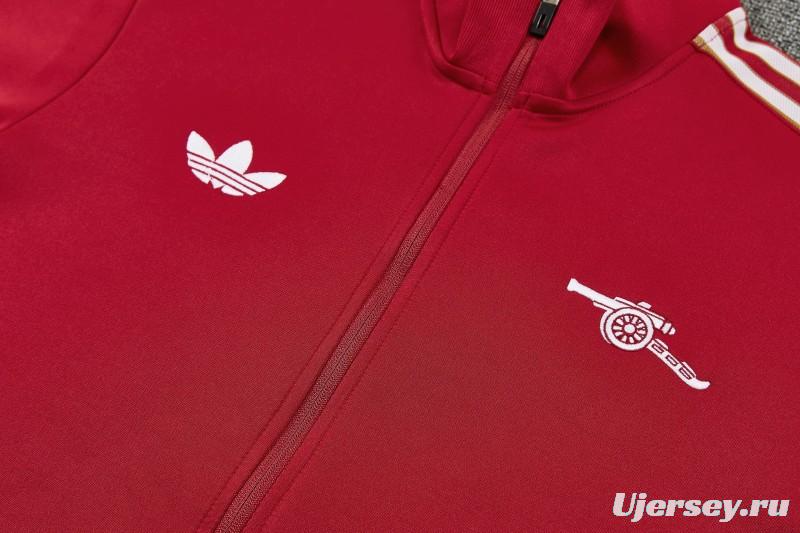 26/27 Arsenal Red Full Zipper Jacket Tracksuit + Long Pants