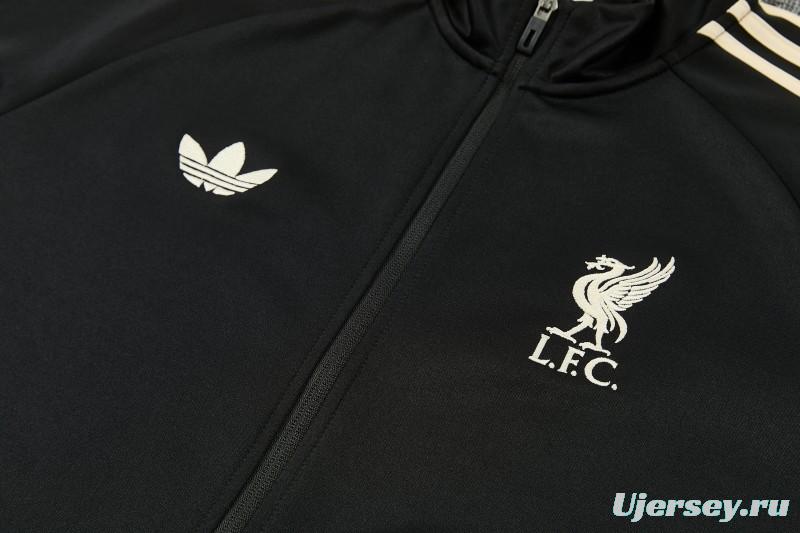 26/27 Liverpool Black & Cream Full Zipper Jacket Tracksuit + Long Pants