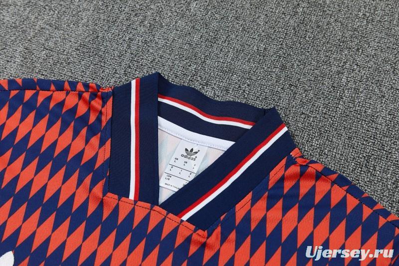 26/27 FC Bayern München Red & Navy Blue  Short Sleeve Tracksuit + Long Pants