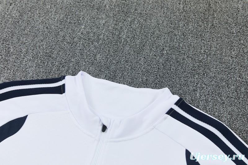 26/27 Real Madrid  White  Half Zipper Jacket Tracksuit + Long Pants