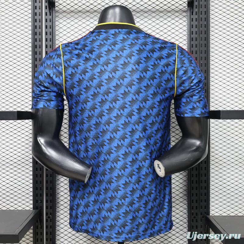 Player Version 2026 Manchester United Blue with Black  Away Jersey